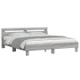 Estructura de cama cabecero y luces LED gris Sonoma 200x200 cm de , Camas y somieres - Ref: Foro24-3207523, Precio: 189,35 €,...
