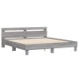 Estructura de cama cabecero y luces LED gris Sonoma 200x200 cm de , Camas y somieres - Ref: Foro24-3207523, Precio: 189,35 €,...