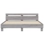 Estructura de cama cabecero y luces LED gris Sonoma 200x200 cm de , Camas y somieres - Ref: Foro24-3207523, Precio: 189,35 €,...