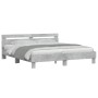 Estructura de cama cabecero y luces LED gris hormigón 180x200cm de , Camas y somieres - Ref: Foro24-3207528, Precio: 166,33 €...