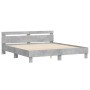 Estructura de cama cabecero y luces LED gris hormigón 180x200cm de , Camas y somieres - Ref: Foro24-3207528, Precio: 166,33 €...