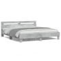 Estructura de cama cabecero y luces LED gris hormigón 160x200cm de , Camas y somieres - Ref: Foro24-3207535, Precio: 157,61 €...