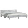 Estructura de cama cabecero y luces LED gris hormigón 160x200cm de , Camas y somieres - Ref: Foro24-3207535, Precio: 157,61 €...