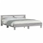 Estructura de cama cabecero y luces LED gris Sonoma 160x200 cm de , Camas y somieres - Ref: Foro24-3207537, Precio: 165,78 €,...