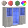 Aparador con luz LED 3 pzas madera de ingeniería gris Sonoma de , Aparadores - Ref: Foro24-3209126, Precio: 206,39 €, Descuen...