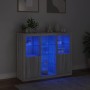 Aparador con luz LED 3 pzas madera de ingeniería gris Sonoma de , Aparadores - Ref: Foro24-3209126, Precio: 206,39 €, Descuen...