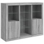 Aparador con luz LED 3 pzas madera de ingeniería gris Sonoma de , Aparadores - Ref: Foro24-3209126, Precio: 206,39 €, Descuen...