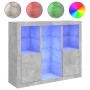 Aparador con luz LED 3 pzas madera de ingeniería gris hormigón de , Aparadores - Ref: Foro24-3209124, Precio: 209,29 €, Descu...