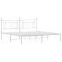 Estructura de cama de metal con cabecero blanco 183x213 cm de , Camas y somieres - Ref: Foro24-374393, Precio: 97,27 €, Descu...