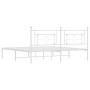 Estructura de cama de metal con cabecero blanco 183x213 cm de , Camas y somieres - Ref: Foro24-374393, Precio: 97,27 €, Descu...