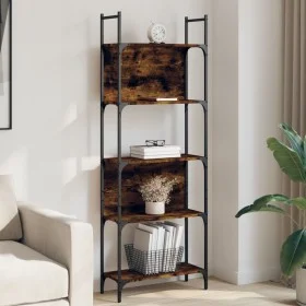 Librería de 5 estantes madera roble ahumado 60,5x24x166,5 cm de , Librerías y estanterías - Ref: Foro24-838865, Precio: 50,76...