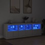 Aparador con luces LED blanco 202x37x67 cm de , Aparadores - Ref: Foro24-3209009, Precio: 238,88 €, Descuento: %