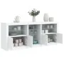 Aparador con luces LED blanco 181,5x37x67 cm de , Aparadores - Ref: Foro24-3209037, Precio: 228,42 €, Descuento: %
