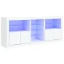 Aparador con luces LED blanco 181,5x37x67 cm de , Aparadores - Ref: Foro24-3209037, Precio: 228,42 €, Descuento: %