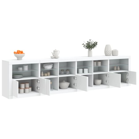 Aparador con luces LED blanco 283x37x67 cm de , Aparadores - Ref: Foro24-3209016, Precio: 308,34 €, Descuento: %