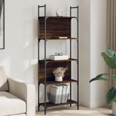 Librería de 5 estantes madera roble marrón 60,5x24x166,5 cm de , Librerías y estanterías - Ref: Foro24-838867, Precio: 52,03 ...