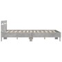Estructura de cama cabecero y luces LED gris hormigón 150x200cm de , Camas y somieres - Ref: Foro24-3207542, Precio: 140,65 €...