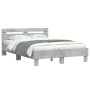Cama con cabecero madera de ingeniería gris hormigón 120x200 cm de , Camas y somieres - Ref: Foro24-3207430, Precio: 131,13 €...