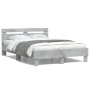 Cama con cabecero madera de ingeniería gris hormigón 120x190 cm de , Camas y somieres - Ref: Foro24-3207451, Precio: 152,76 €...
