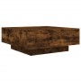Mesa de centro con luces LED roble ahumado 80x80x31 cm de , Mesas de centro - Ref: Foro24-836592, Precio: 82,74 €, Descuento: %