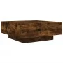 Mesa de centro con luces LED roble ahumado 80x80x31 cm de , Mesas de centro - Ref: Foro24-836592, Precio: 81,66 €, Descuento: %