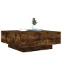 Mesa de centro con luces LED roble ahumado 80x80x31 cm de , Mesas de centro - Ref: Foro24-836592, Precio: 82,74 €, Descuento: %