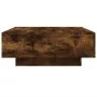 Mesa de centro con luces LED roble ahumado 80x80x31 cm de , Mesas de centro - Ref: Foro24-836592, Precio: 81,66 €, Descuento: %