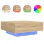 Mesa de centro con luces LED roble Sonoma 80x80x31 cm de , Mesas de centro - Ref: Foro24-836590, Precio: 79,82 €, Descuento: %