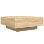 Mesa de centro con luces LED roble Sonoma 80x80x31 cm de , Mesas de centro - Ref: Foro24-836590, Precio: 79,82 €, Descuento: %