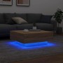 Mesa de centro con luces LED roble Sonoma 80x80x31 cm de , Mesas de centro - Ref: Foro24-836590, Precio: 81,87 €, Descuento: %