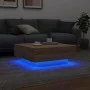 Mesa de centro con luces LED roble Sonoma 80x80x31 cm de , Mesas de centro - Ref: Foro24-836590, Precio: 79,82 €, Descuento: %