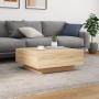 Mesa de centro con luces LED roble Sonoma 80x80x31 cm de , Mesas de centro - Ref: Foro24-836590, Precio: 81,87 €, Descuento: %