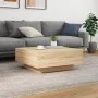 Mesa de centro con luces LED roble Sonoma 80x80x31 cm de , Mesas de centro - Ref: Foro24-836590, Precio: 79,82 €, Descuento: %