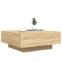 Mesa de centro con luces LED roble Sonoma 80x80x31 cm de , Mesas de centro - Ref: Foro24-836590, Precio: 79,82 €, Descuento: %