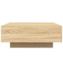 Mesa de centro con luces LED roble Sonoma 80x80x31 cm de , Mesas de centro - Ref: Foro24-836590, Precio: 81,87 €, Descuento: %