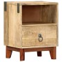Mesita de noche madera maciza de mango rugosa 40x30x52 cm de vidaXL, Mesitas de noche - Ref: Foro24-282744, Precio: 107,67 €,...