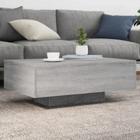 Mesa de centro con luces LED gris Sonoma 85x55x31 cm de , Mesas de centro - Ref: Foro24-836614, Precio: 76,23 €, Descuento: %