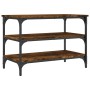 Banco zapatero madera de ingeniería roble ahumado 70x38,5x49 cm de , Bancos para recibidores y almacenamiento - Ref: Foro24-8...