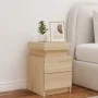 Mesita de noche con luces LED roble Sonoma 35x39x55 cm de , Mesitas de noche - Ref: Foro24-836753, Precio: 76,54 €, Descuento: %