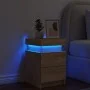 Mesita de noche con luces LED roble Sonoma 35x39x55 cm de , Mesitas de noche - Ref: Foro24-836753, Precio: 76,54 €, Descuento: %