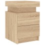 Mesita de noche con luces LED roble Sonoma 35x39x55 cm de , Mesitas de noche - Ref: Foro24-836753, Precio: 78,15 €, Descuento: %