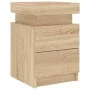 Mesita de noche con luces LED roble Sonoma 35x39x55 cm de , Mesitas de noche - Ref: Foro24-836753, Precio: 76,54 €, Descuento: %