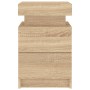 Mesita de noche con luces LED roble Sonoma 35x39x55 cm de , Mesitas de noche - Ref: Foro24-836753, Precio: 78,15 €, Descuento: %