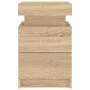 Mesita de noche con luces LED roble Sonoma 35x39x55 cm de , Mesitas de noche - Ref: Foro24-836753, Precio: 76,54 €, Descuento: %