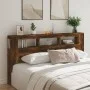 Cabecero LED madera ingeniería roble ahumado 200x18,5x103,5 cm de , Cabeceros y pies de cama - Ref: Foro24-837369, Precio: 10...