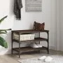 Banco zapatero madera de ingeniería roble marrón 70x38,5x49 cm de , Bancos para recibidores y almacenamiento - Ref: Foro24-83...