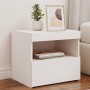 Mesitas de noche con luces LED 2 unidades blanco 50x40x45 cm de , Mesitas de noche - Ref: Foro24-836764, Precio: 115,48 €, De...