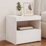 Mesitas de noche con luces LED 2 unidades blanco 50x40x45 cm de , Mesitas de noche - Ref: Foro24-836764, Precio: 113,09 €, De...