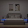 Mesitas de noche con luces LED 2 unidades blanco 50x40x45 cm de , Mesitas de noche - Ref: Foro24-836764, Precio: 115,48 €, De...