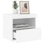 Mesitas de noche con luces LED 2 unidades blanco 50x40x45 cm de , Mesitas de noche - Ref: Foro24-836764, Precio: 113,09 €, De...